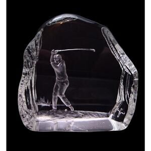 Dartionton Capredoni Crystal Golfer Paperweight